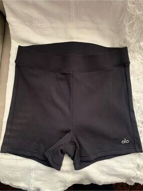 ALO Yoga Goddess Black Ribbed Shorts